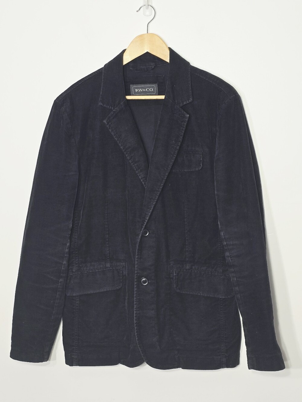 RW&CO. Men's Black Corduroy 100% Cotton Blazer Fall Jacket Size Small